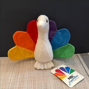 Vintage 90s NBC Peacock beanie stuffed toy